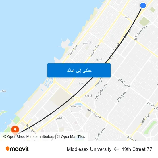 19th Street 77 to Middlesex University map