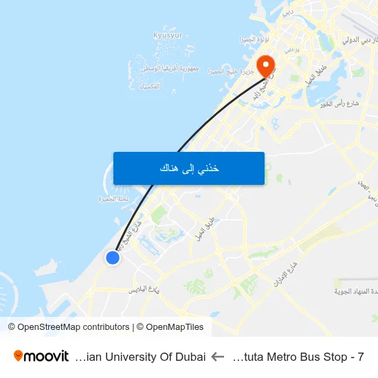 Ibn Battuta  Metro Bus Stop - 7 to Canadian University Of Dubai map