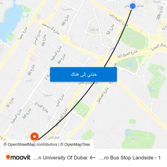 Adcb Metro Bus Stop Landside - 1 to Canadian University Of Dubai map