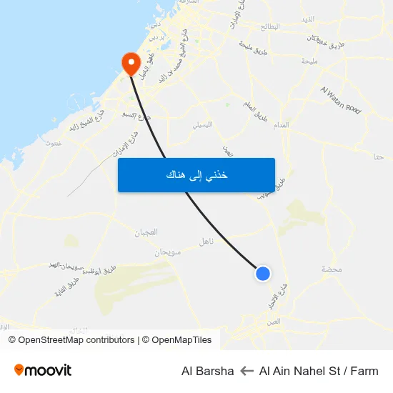 Al Ain  Nahel St  / Farm to Al Barsha map