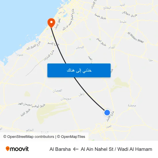 Al Ain  Nahel St  / Wadi Al Hamam to Al Barsha map