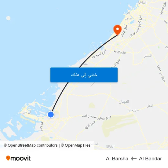 Al Bandar to Al Barsha map