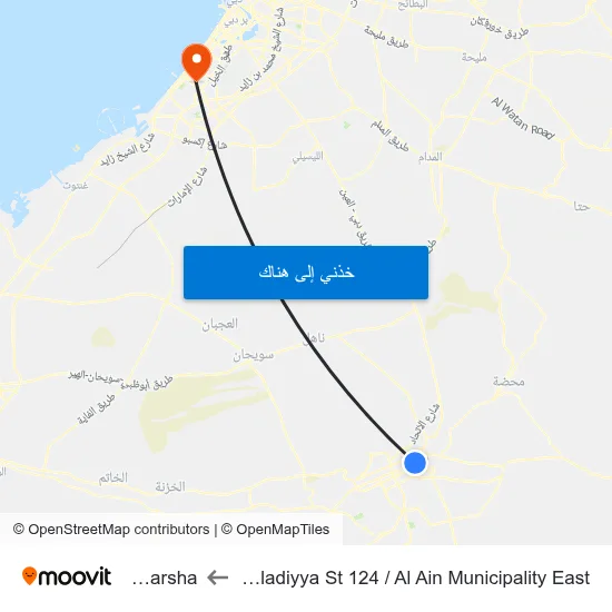 Al Baladiyya St 124 / Al Ain Municipality East to Al Barsha map