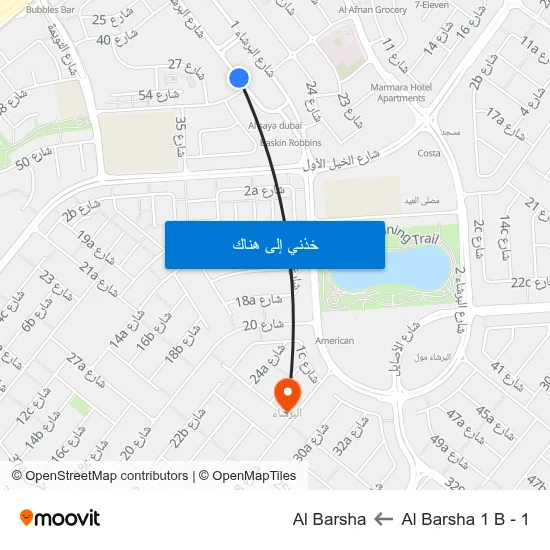 Al Barsha 1  B - 1 to Al Barsha map