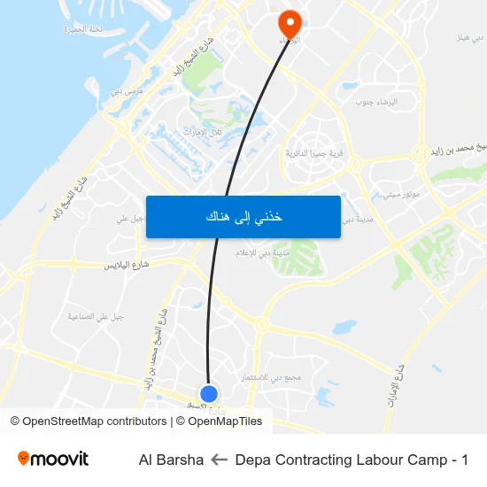 Depa Contracting Labour Camp - 1 to Al Barsha map