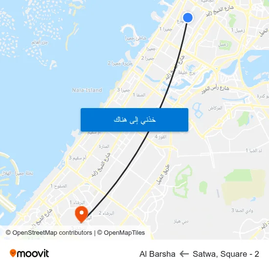 Satwa, Square - 2 to Al Barsha map