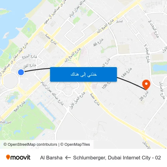 Schlumberger, Dubai Internet City - 02 to Al Barsha map