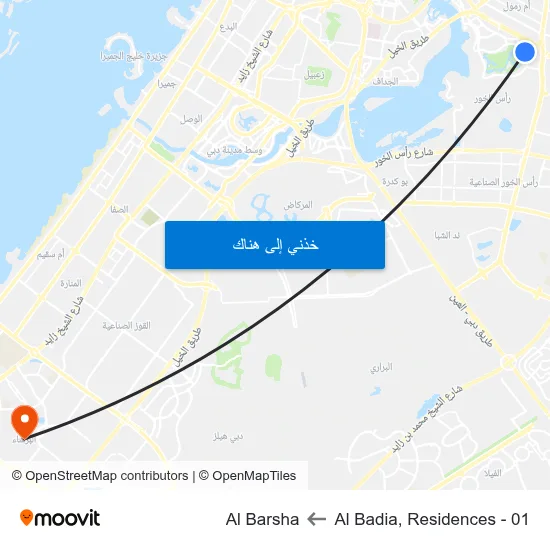 Al Badia, Residences - 01 to Al Barsha map