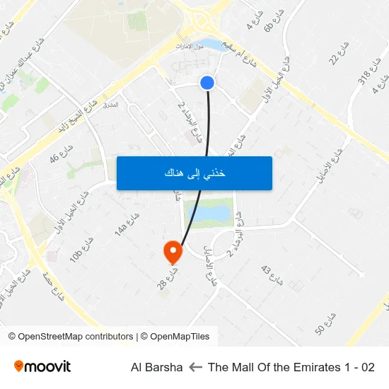 The Mall Of the Emirates 1 - 02 to Al Barsha map