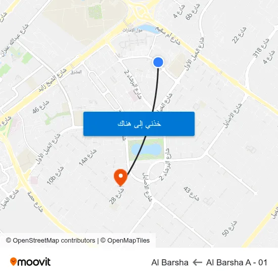 Al Barsha A - 01 to Al Barsha map