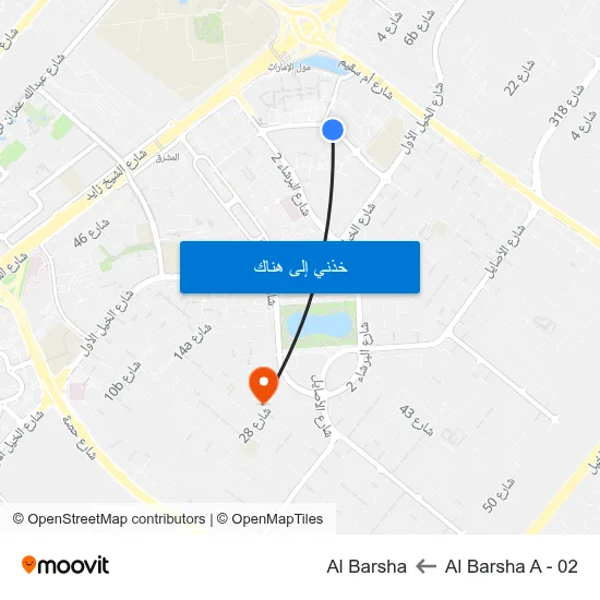 Al Barsha A - 02 to Al Barsha map