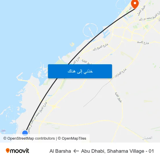 Abu Dhabi, Shahama Village - 01 to Al Barsha map