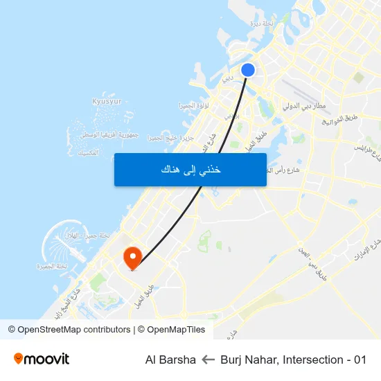 Burj Nahar, Intersection - 01 to Al Barsha map