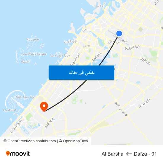 Dafza - 01 to Al Barsha map
