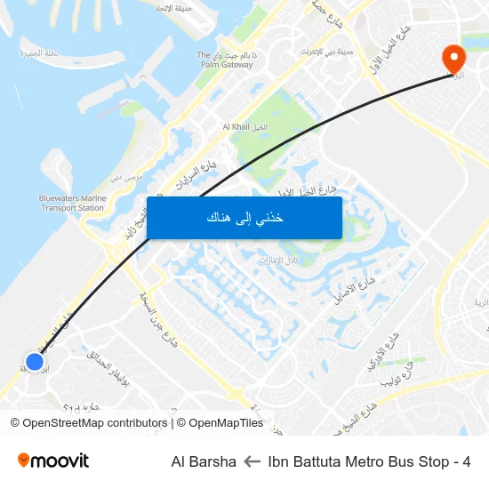 Ibn Battuta  Metro Bus Stop - 4 to Al Barsha map