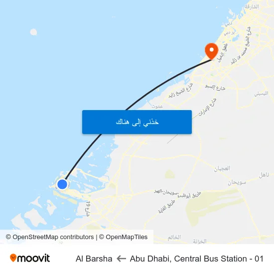 Abu Dhabi, Central Bus Station - 01 to Al Barsha map