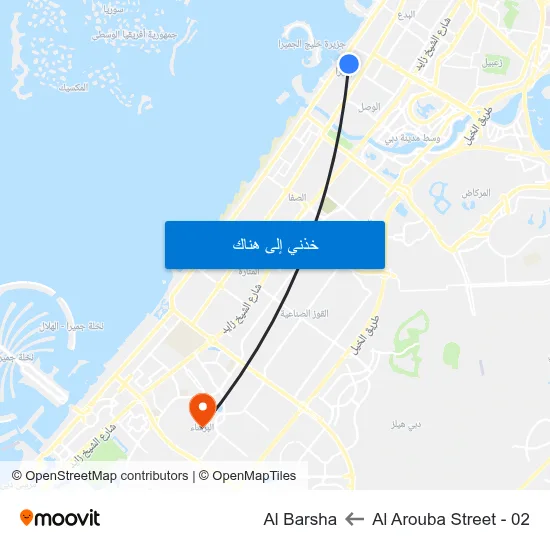Al Arouba Street - 02 to Al Barsha map