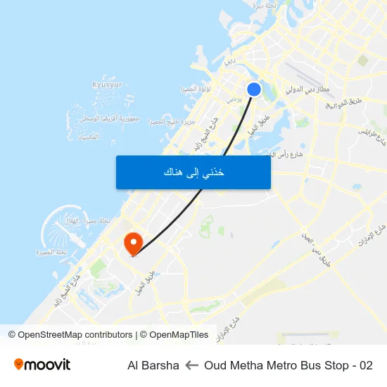 Oud Metha Metro Bus Stop - 02 to Al Barsha map