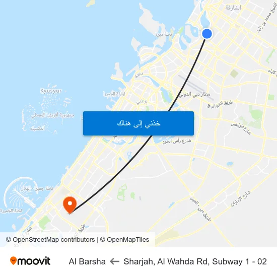Sharjah, Al Wahda Rd, Subway 1 - 02 to Al Barsha map