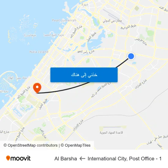 International City, Post Office - 1 to Al Barsha map