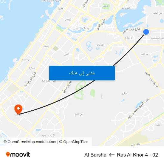 Ras Al Khor 4 - 02 to Al Barsha map