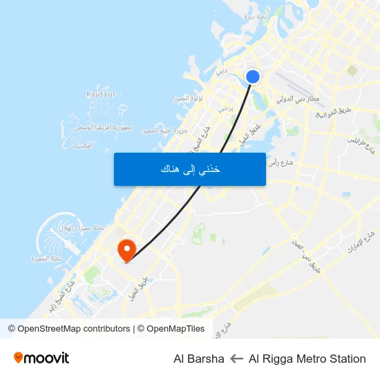 Al Rigga Metro Station to Al Barsha map