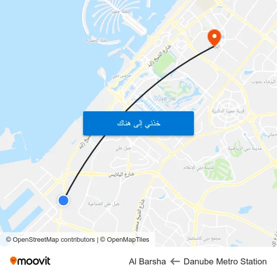 Danube Metro Station to Al Barsha map