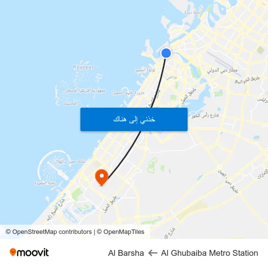 Al Ghubaiba Metro Station to Al Barsha map