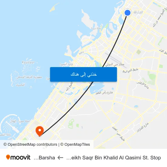 Sheikh Saqr Bin Khalid Al Qasimi St. Stop to Al Barsha map