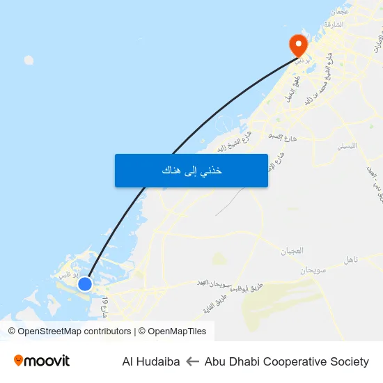 Abu Dhabi Cooperative Society to Al Hudaiba map