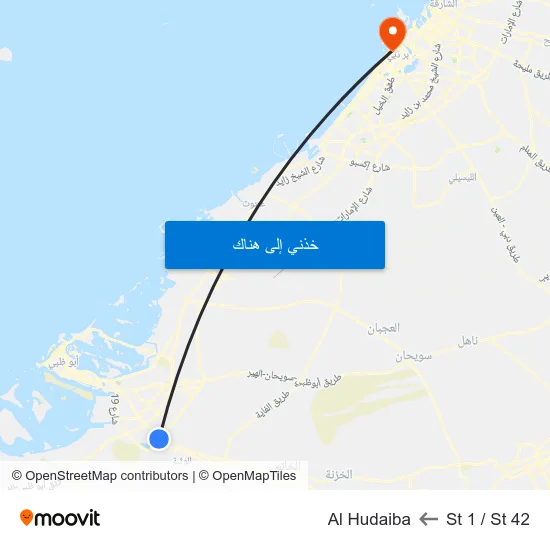 St 1 / St 42 to Al Hudaiba map