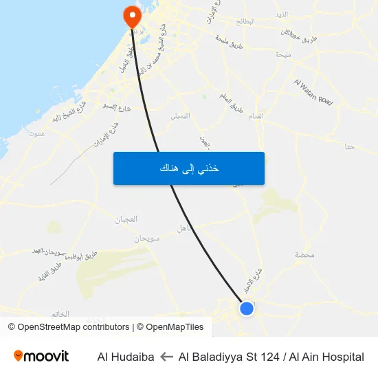 Al Baladiyya St 124 / Al Ain Hospital to Al Hudaiba map