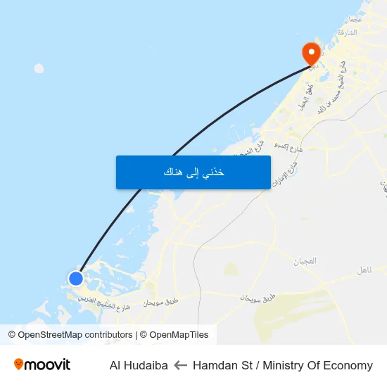 Hamdan St / Ministry Of Economy to Al Hudaiba map
