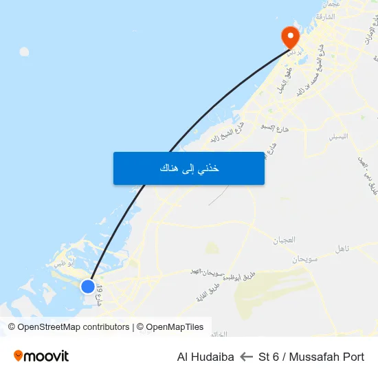 St 6 / Mussafah Port to Al Hudaiba map
