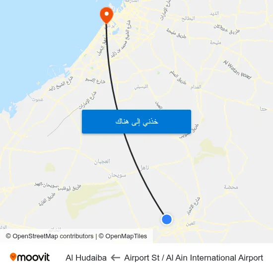 Airport St  / Al Ain International Airport to Al Hudaiba map