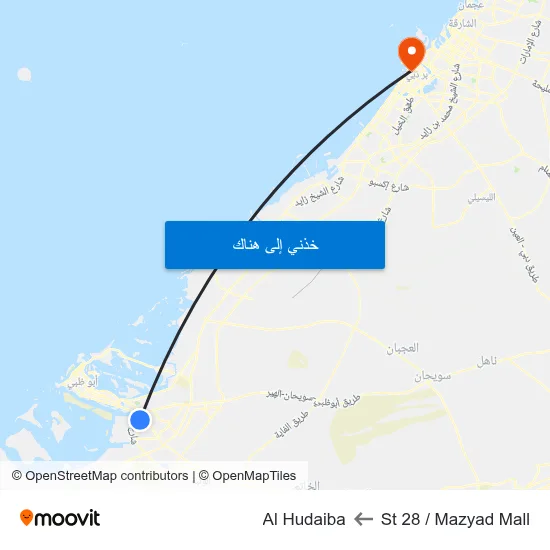 St 28 / Mazyad Mall to Al Hudaiba map