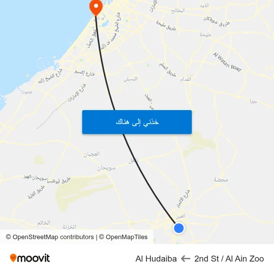 2nd St  / Al Ain Zoo to Al Hudaiba map