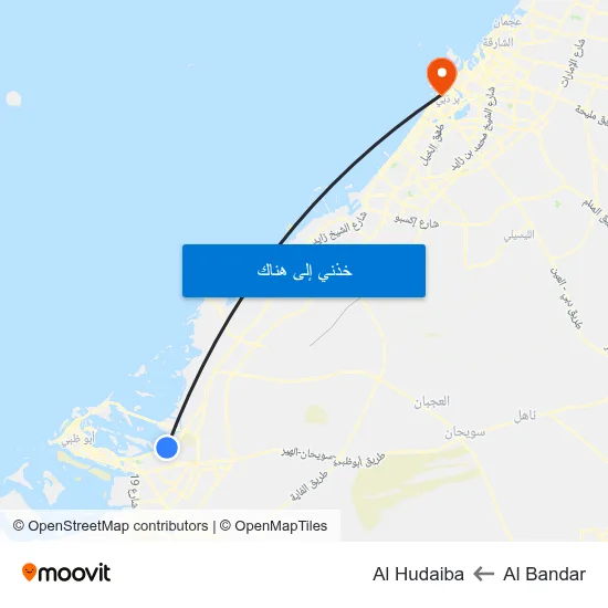 Al Bandar to Al Hudaiba map