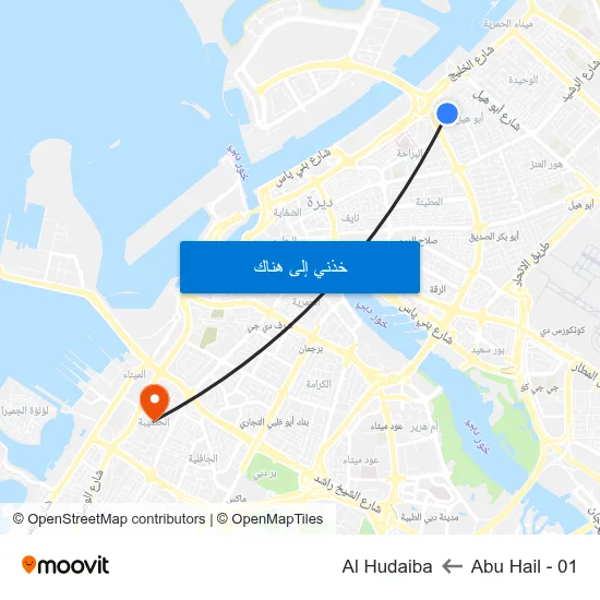 Abu Hail - 01 to Al Hudaiba map