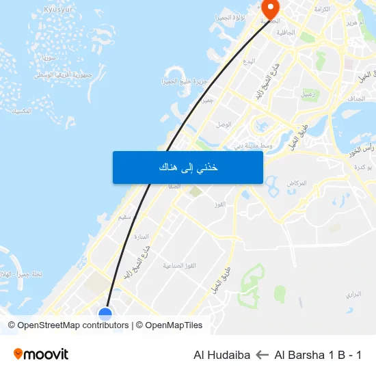 Al Barsha 1  B - 1 to Al Hudaiba map