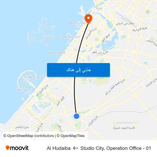 Studio City, Operation Office - 01 to Al Hudaiba map