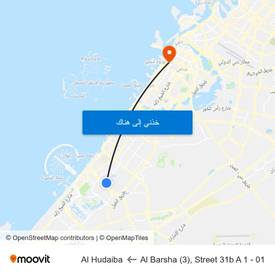 Al Barsha (3), Street 31b A 1 - 01 to Al Hudaiba map