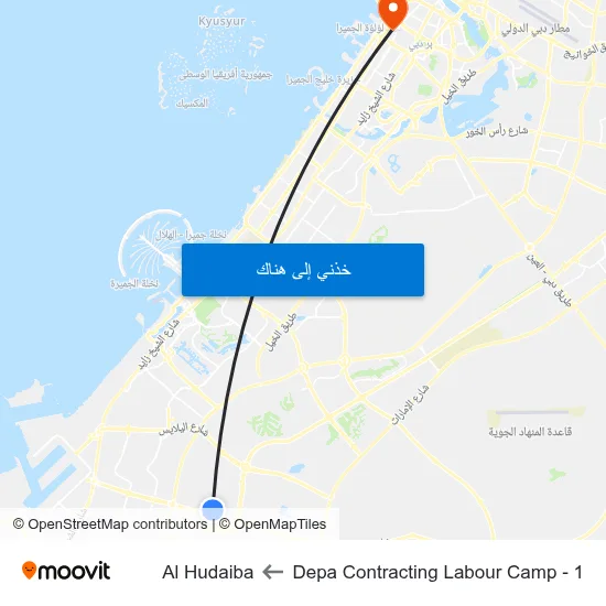 Depa Contracting Labour Camp - 1 to Al Hudaiba map
