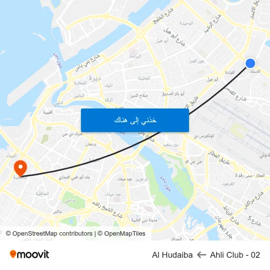 Ahli Club - 02 to Al Hudaiba map