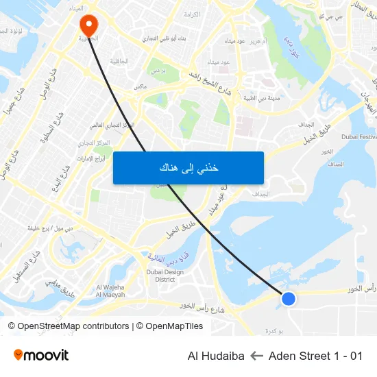 Aden Street 1 - 01 to Al Hudaiba map
