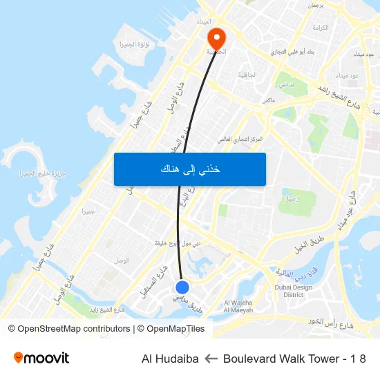 8 Boulevard Walk Tower - 1 to Al Hudaiba map
