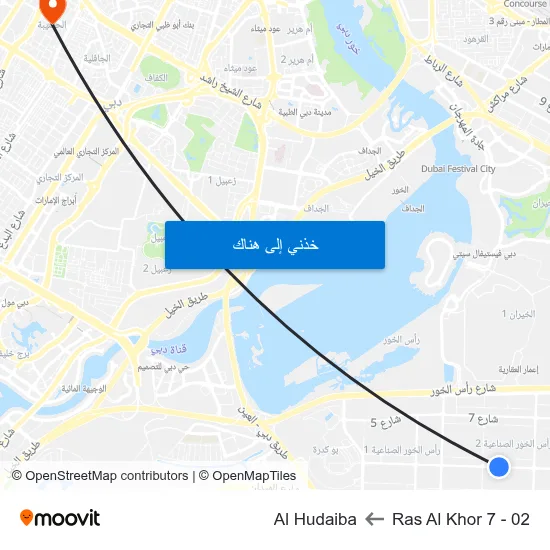 Ras Al Khor 7 - 02 to Al Hudaiba map