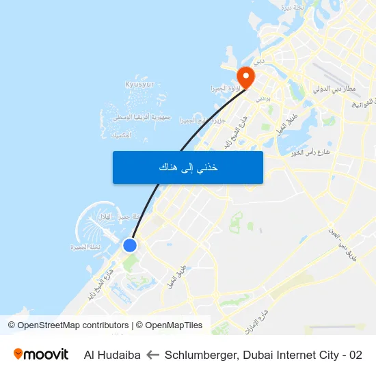 Schlumberger, Dubai Internet City - 02 to Al Hudaiba map