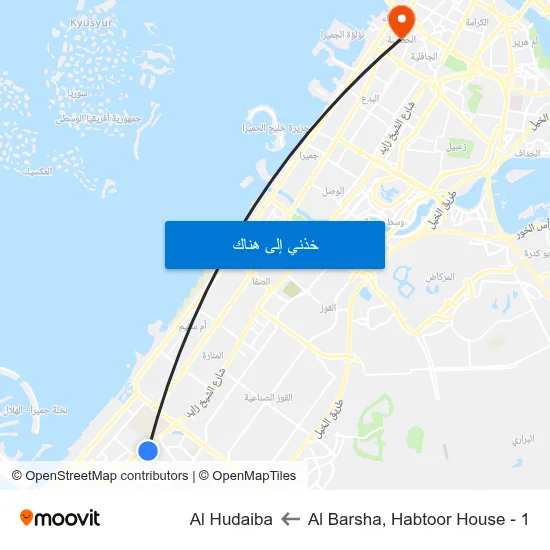 Al Barsha, Habtoor House - 1 to Al Hudaiba map