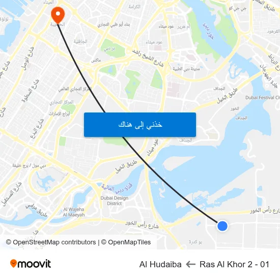 Ras Al Khor 2 - 01 to Al Hudaiba map